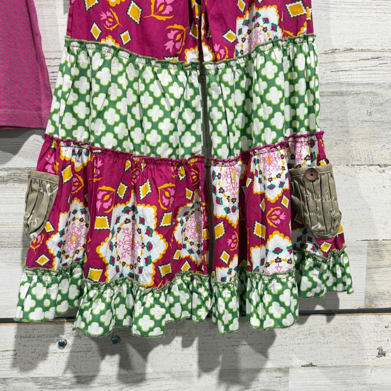Mustard Pie Outfit Set Girls 4 Magenta Floral Ruffle Boutique Boho NWT8