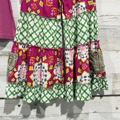 Mustard Pie Outfit Set Girls 4 Magenta Floral Ruffle Boutique Boho NWT8