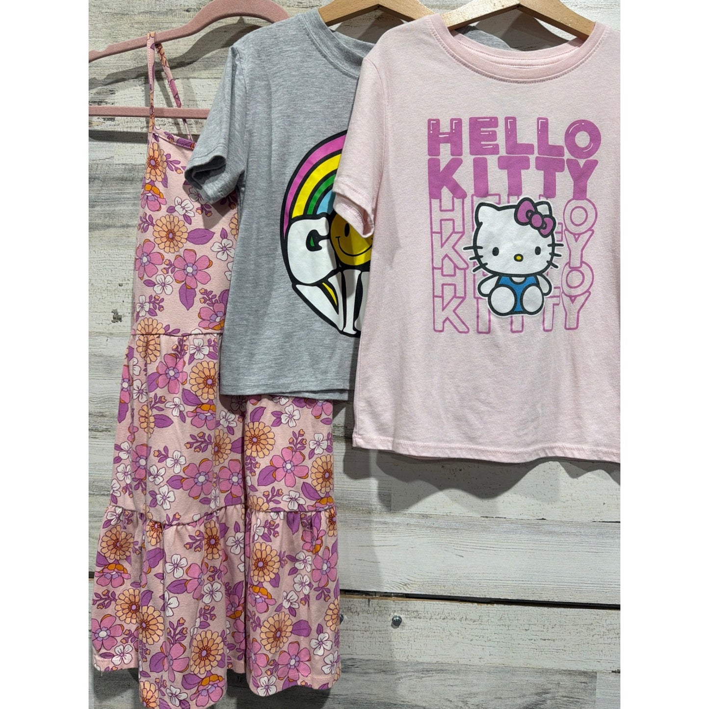 Hello Kitty Cat & Jack Girls 10/12 Pink Grey Floral Bundle Kidcore0