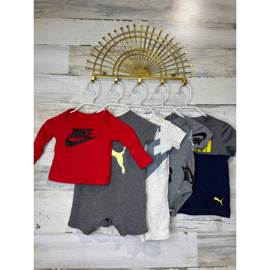 Nike Puma Baby Boy Bundle NB-9M Red Grey Tan Navy Sporty Athleisure EUC0