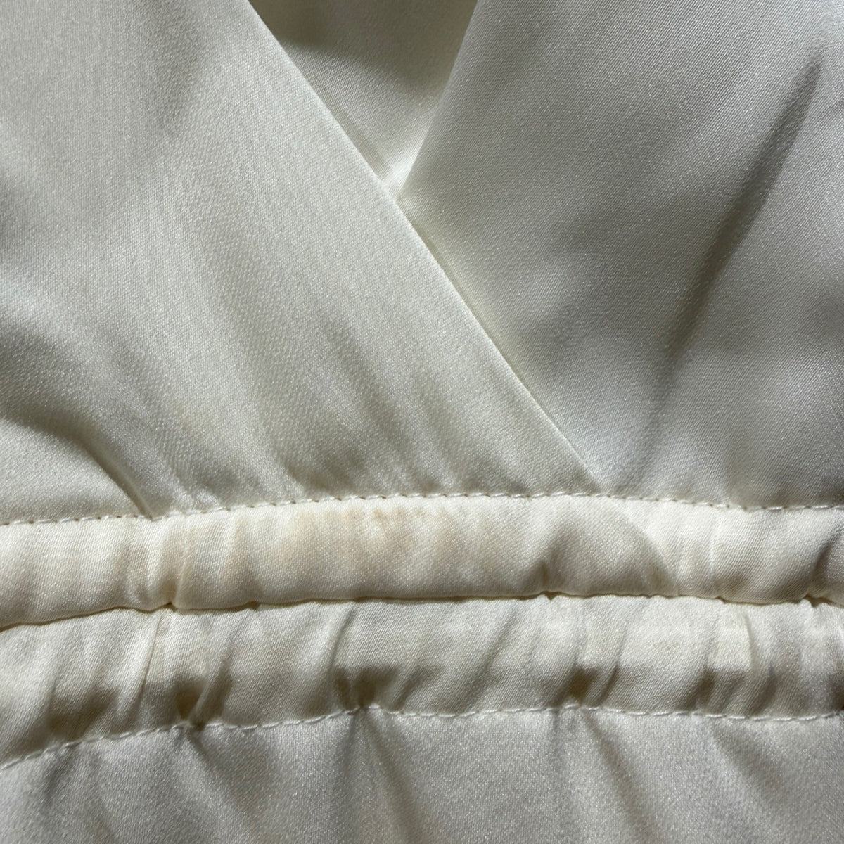 BCBGMAXAZRIA Gardenia Mini Dress Women XS White Satin Long Sleeve Flawed*3