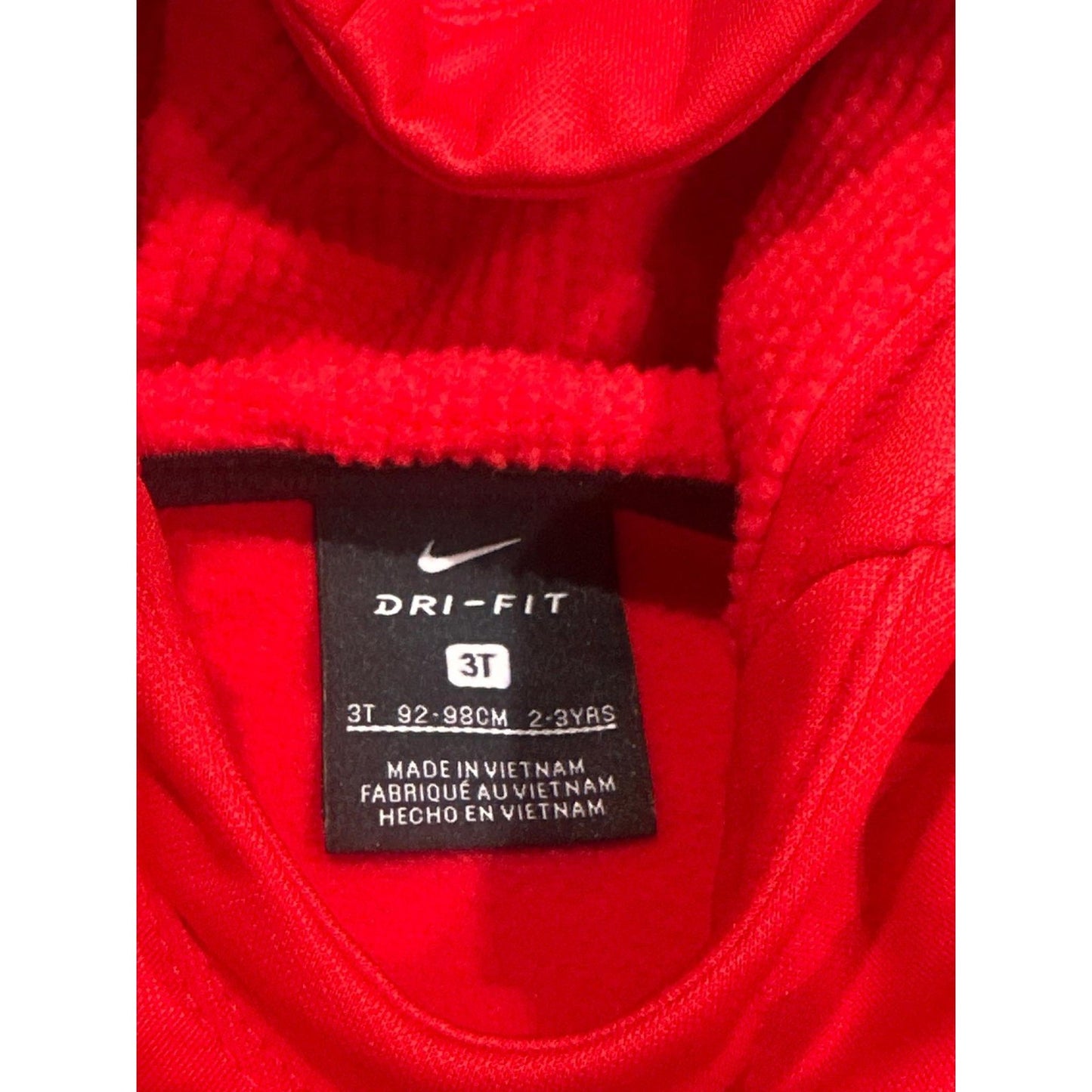 Nike Hoodie Kids 3T Red Dri-FIT Graphic Pullover Sweatshirt EUC1