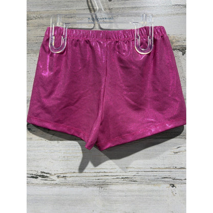 Dance Shorts Fit Like 12/14 (Marked 150) Pink Metallic Shiny Spandex Barbiecore2