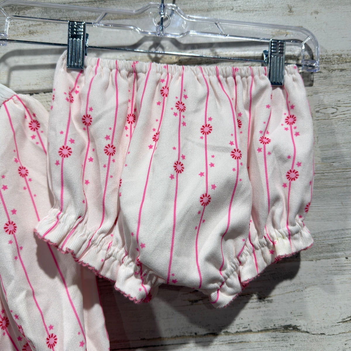 Poppy Kids Co Peppermint Smocked Bloomer Set Girls 3T Pink Cotton Holiday EUC5