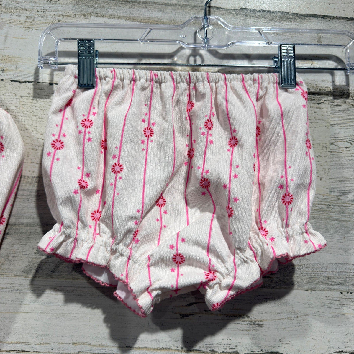 Poppy Kids Co Peppermint Smocked Bloomer Set Girls 3T Pink Cotton Holiday EUC4