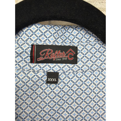Rafter C Polo Shirt Men 3XL Blue Geometric Western Performance Golf EUC1