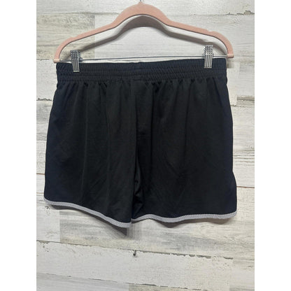 Champion Mesh Athletic Shorts Women Large Black White Piping EUC1