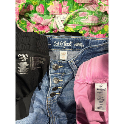 Janie and Jack Cat & Jack Girls 7/8 Shorts Bundle Athletic Pink Black Denim EUC5