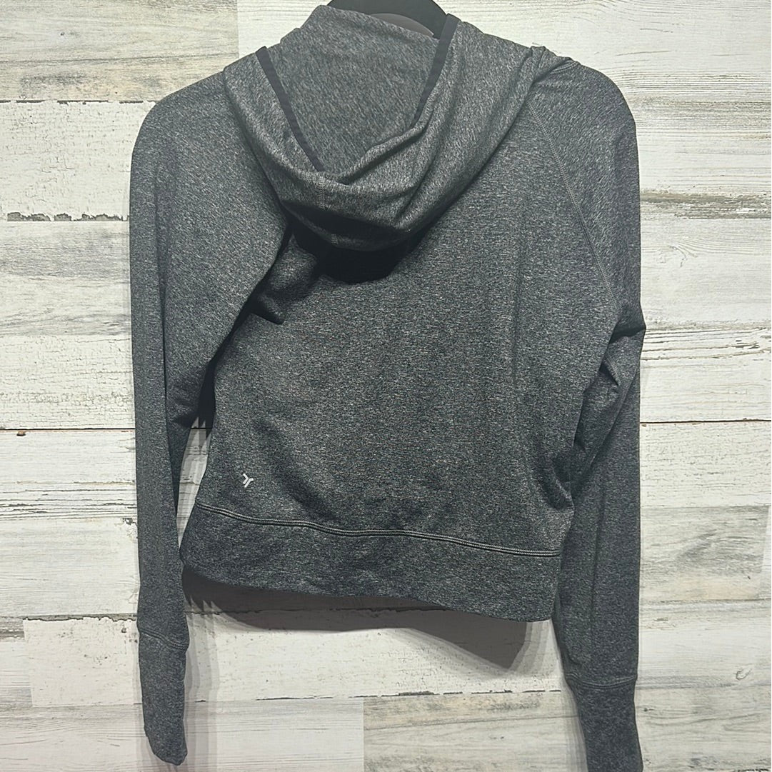 Old Navy Hoodie Women Small Grey Cropped Activewear Athleisure EUC1