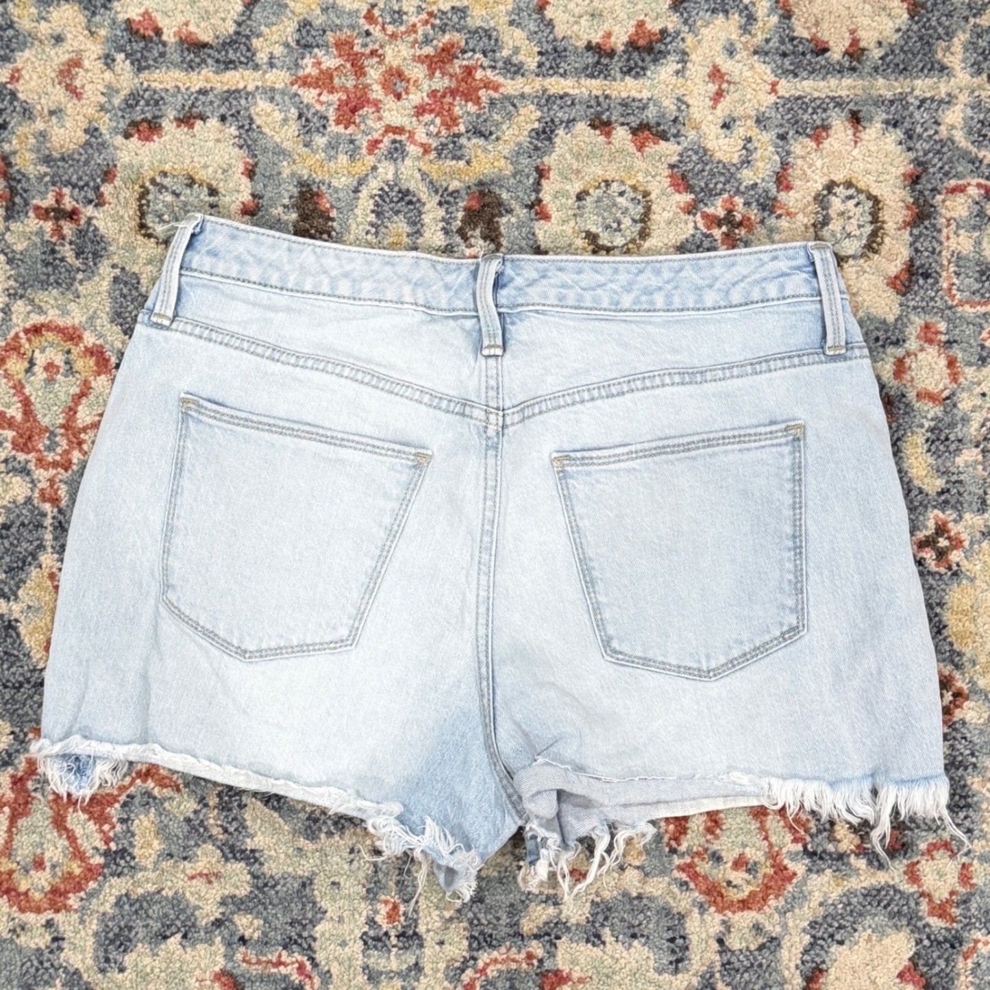 Universal Thread Denim Shorts Women 10 Light Blue Distressed High Rise EUC2