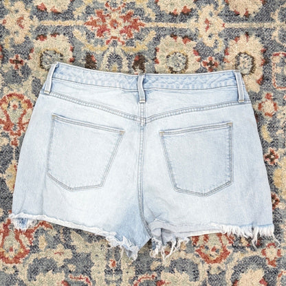Universal Thread Denim Shorts Women 10 Light Blue Distressed High Rise EUC2