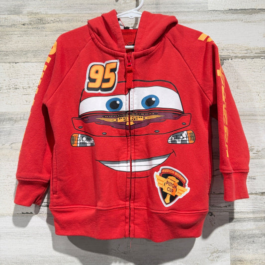 Disney Cars Hoodie Boys 4T Red Lightning McQueen Piston Cup Racing EUC0
