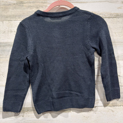 H&M Fine Knit Crewneck Sweater Boys 4-6Y Navy Blue Acrylic Classic Essential EUC2