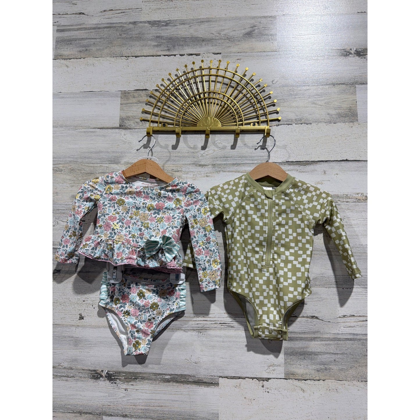 Tommy Bahama Little Co Swimsuit Bundle Girls 12-18M Floral Checkered Boho EUC0