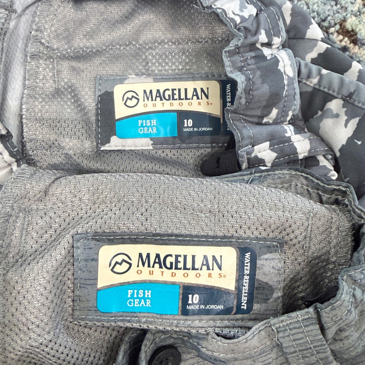 Magellan Fish Gear Shorts Boys 10 Grey Camo Performance Outdoor EUC6