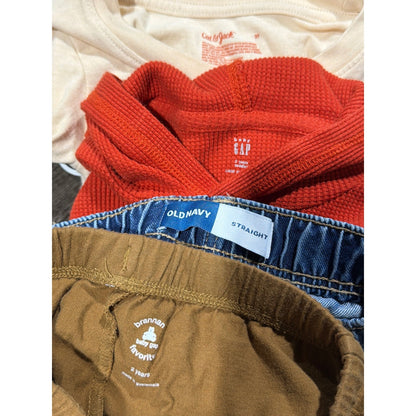 Cat & Jack Baby Gap Old Navy Bundle Boys 2T Orange Brown Shirts Pants EUC5