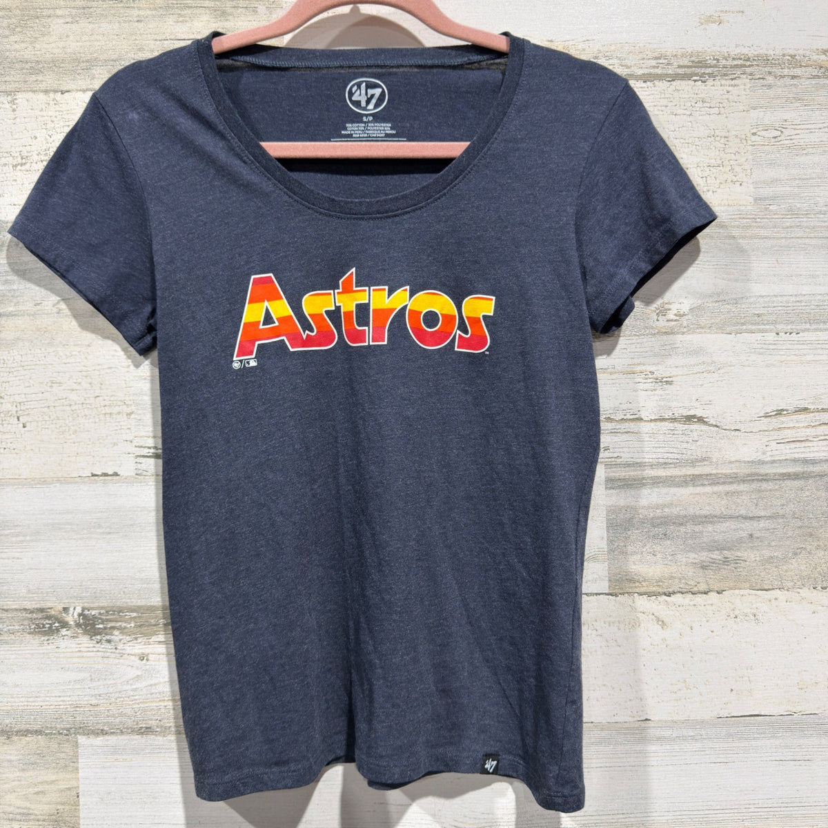 '47 Houston Astros T-Shirt Women Small Navy Rainbow Graphic Sporty EUC0