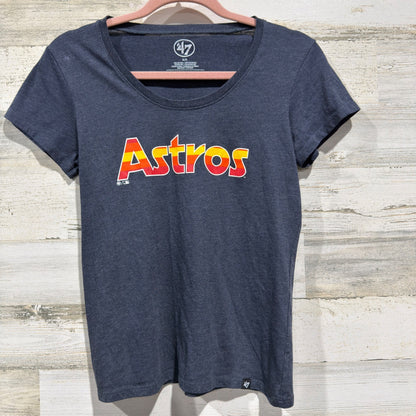 '47 Houston Astros T-Shirt Women Small Navy Rainbow Graphic Sporty EUC0