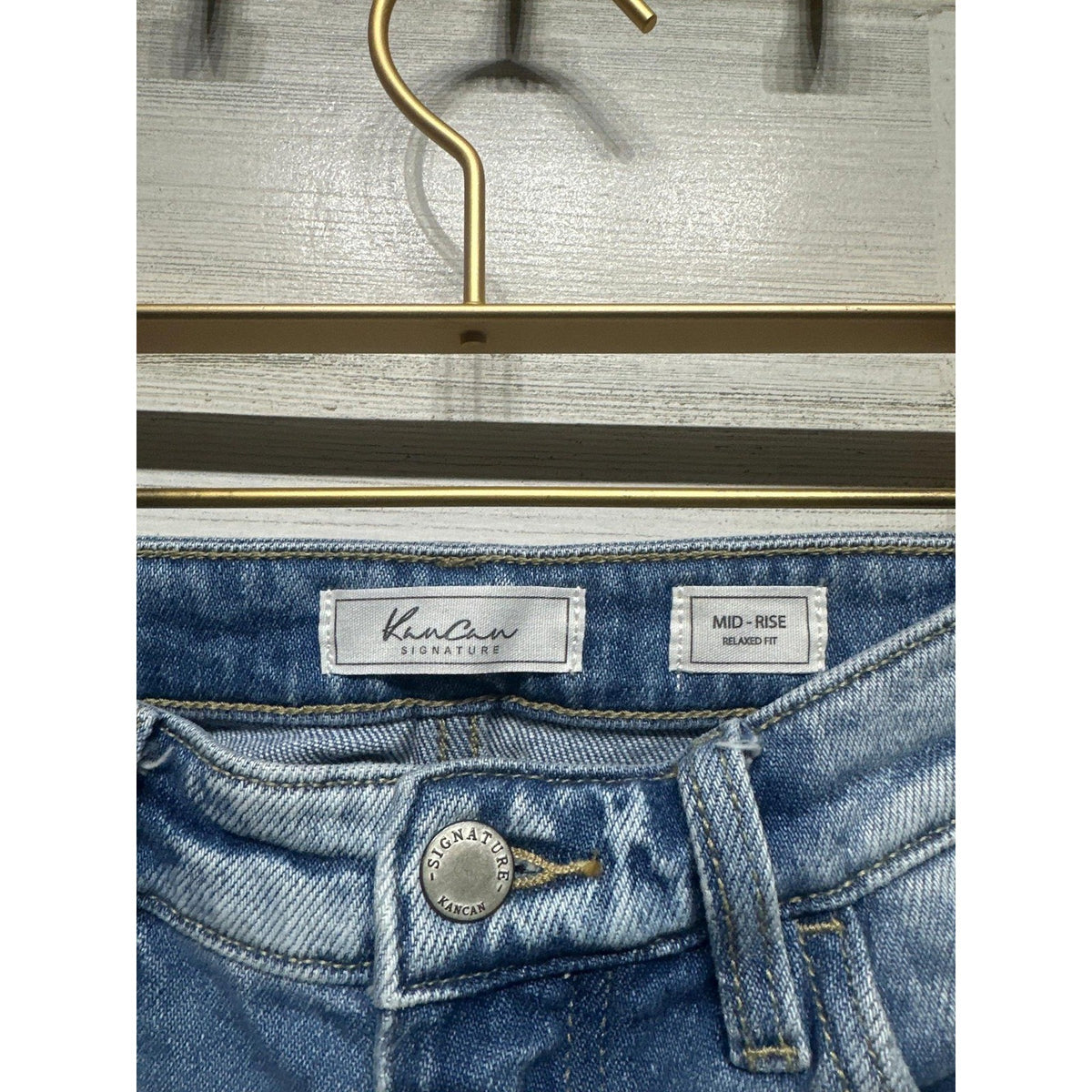 Kancan Relaxed Jeans Girls 23 Blue Distressed Mid Rise Signature VBK2029A EUC1