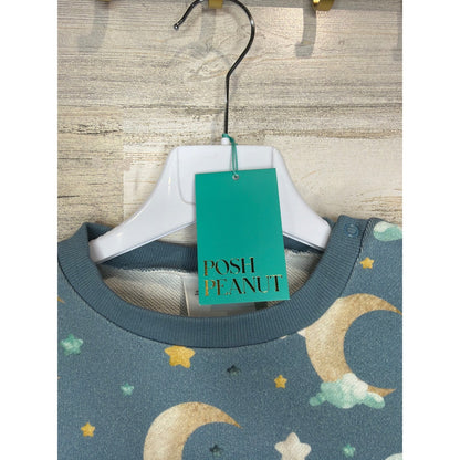 Posh Peanut Sweatshirt Kids 4T Blue Moon Star Celestial Bamboo Core NWT1