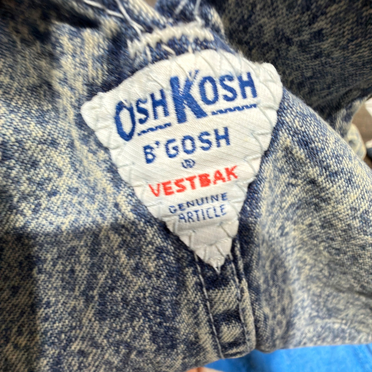 Vintage OshKosh B'gosh Vestbak Shortalls Kids 3T Blue Acid Wash Denim11