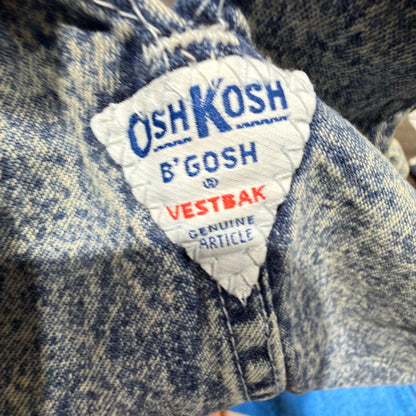 Vintage OshKosh B'gosh Vestbak Shortalls Kids 3T Blue Acid Wash Denim11