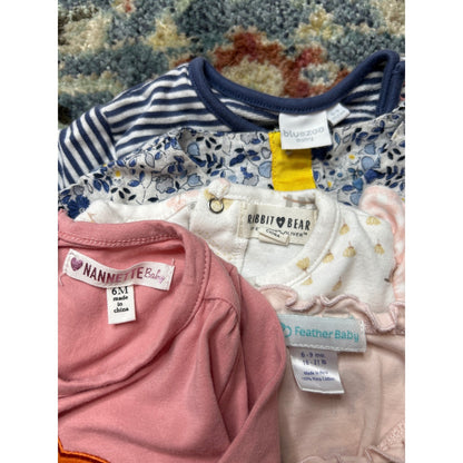 Feather Baby Nannette M&S Blue Zoo Girls 6-9M Blue Pink Floral Animal Bundle6