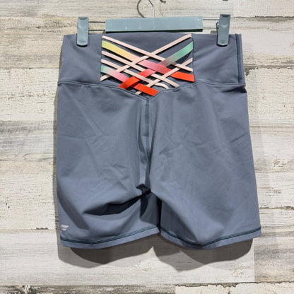 Fabletics PowerHold Lattice Back Shorts Women M Blue Polyester Active EUC1