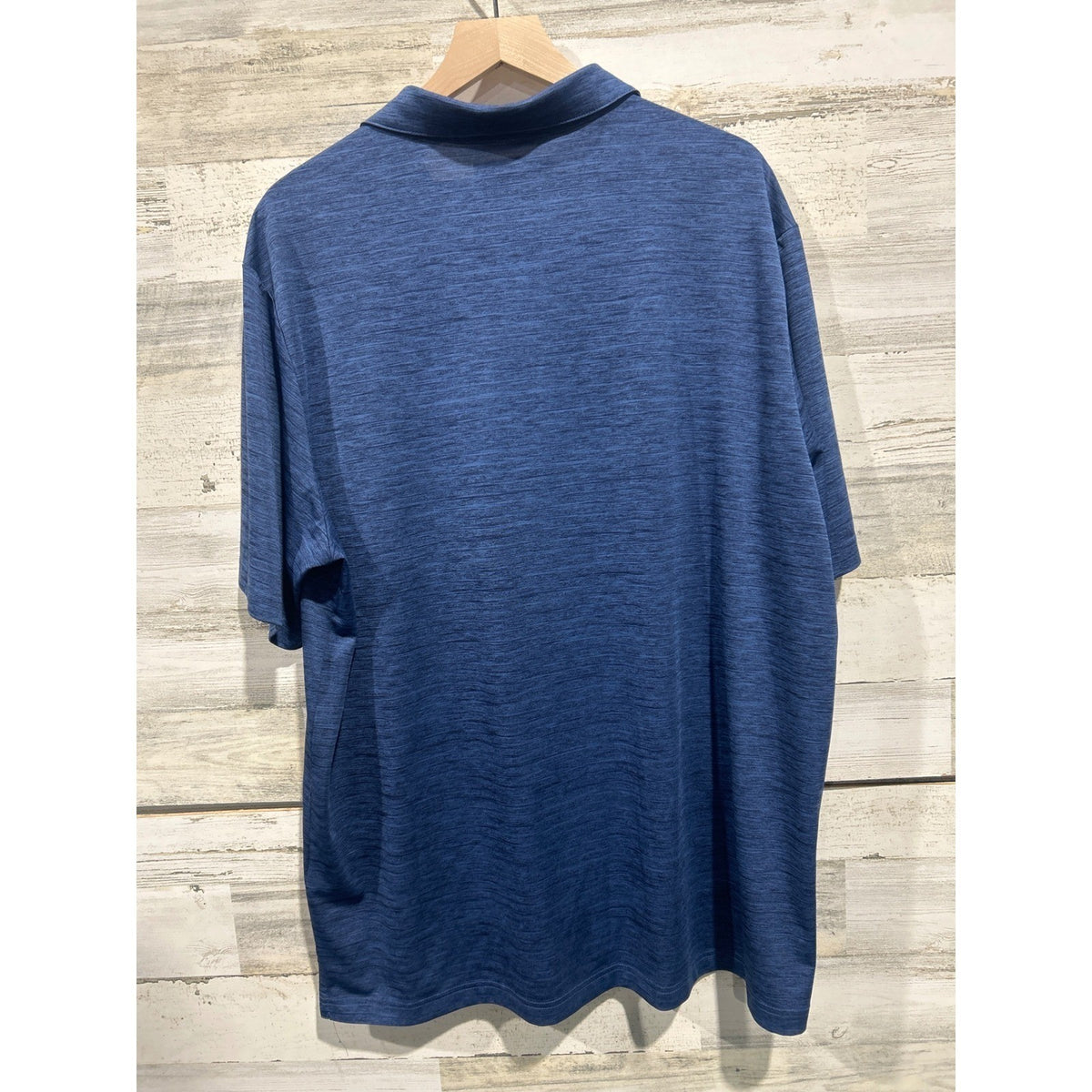 Roundtree & Yorke Polo Shirt Men 2XT Blue Heathered Performance Golfcore EUC2
