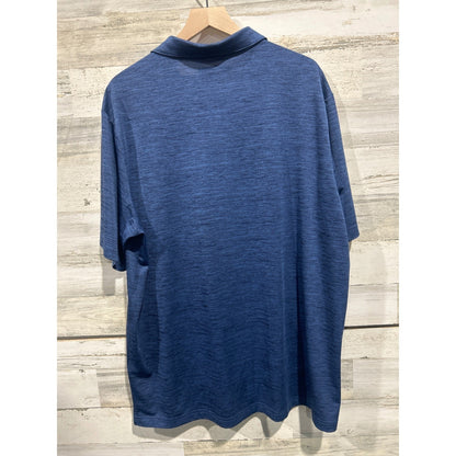 Roundtree & Yorke Polo Shirt Men 2XT Blue Heathered Performance Golfcore EUC2