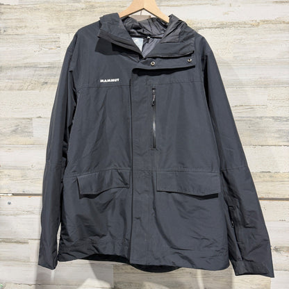 Mammut Hooded Technical Ski Jacket Mens 2XL Black Shell Swiss Design GUC*0