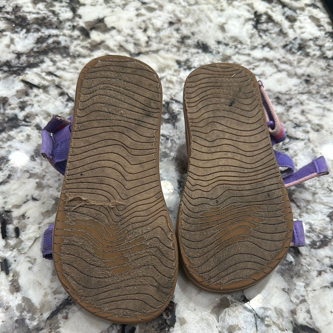 Reef Little Ahi Convertible Sandals Kids Size 2/3 Purple Pink Striped GUC1