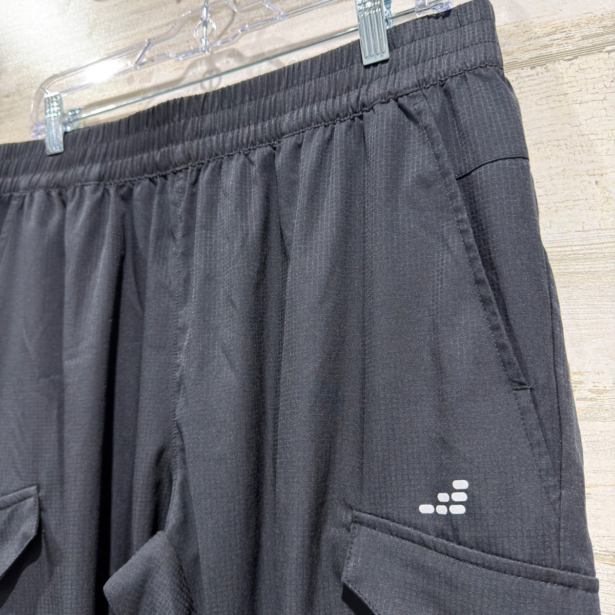 BCG Ripstop Cargo Active Pants Mens XL Black Polyester Spandex Athletic EUC1