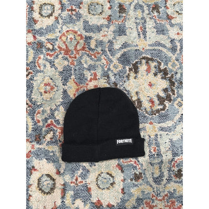 Fortnite Beanie Youth One Size Black Silver Embroidered Logo Gamer1
