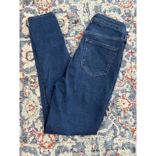 Old Navy Rockstar Super Skinny Jeans Women 8-12 Dark Blue High Rise Fits You0