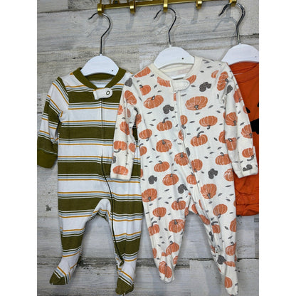 Halloween Fall Lot Boys 0/3M 3M Orange Black Pumpkin Boo3