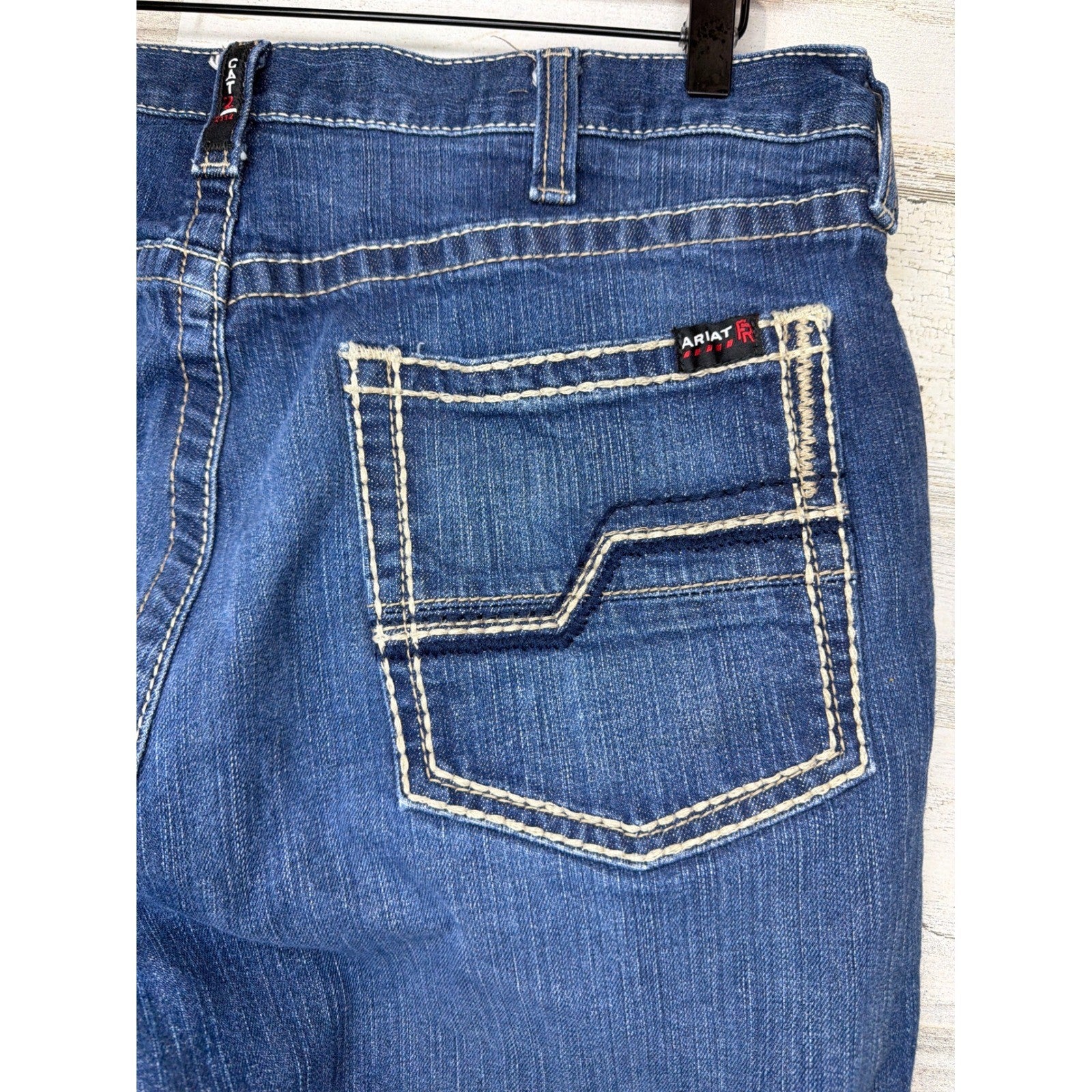 Ariat FR Jeans Men 38x30 Blue M5 Straight Leg Workwear EUC5