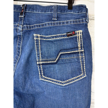 Ariat FR Jeans Men 38x30 Blue M5 Straight Leg Workwear EUC5