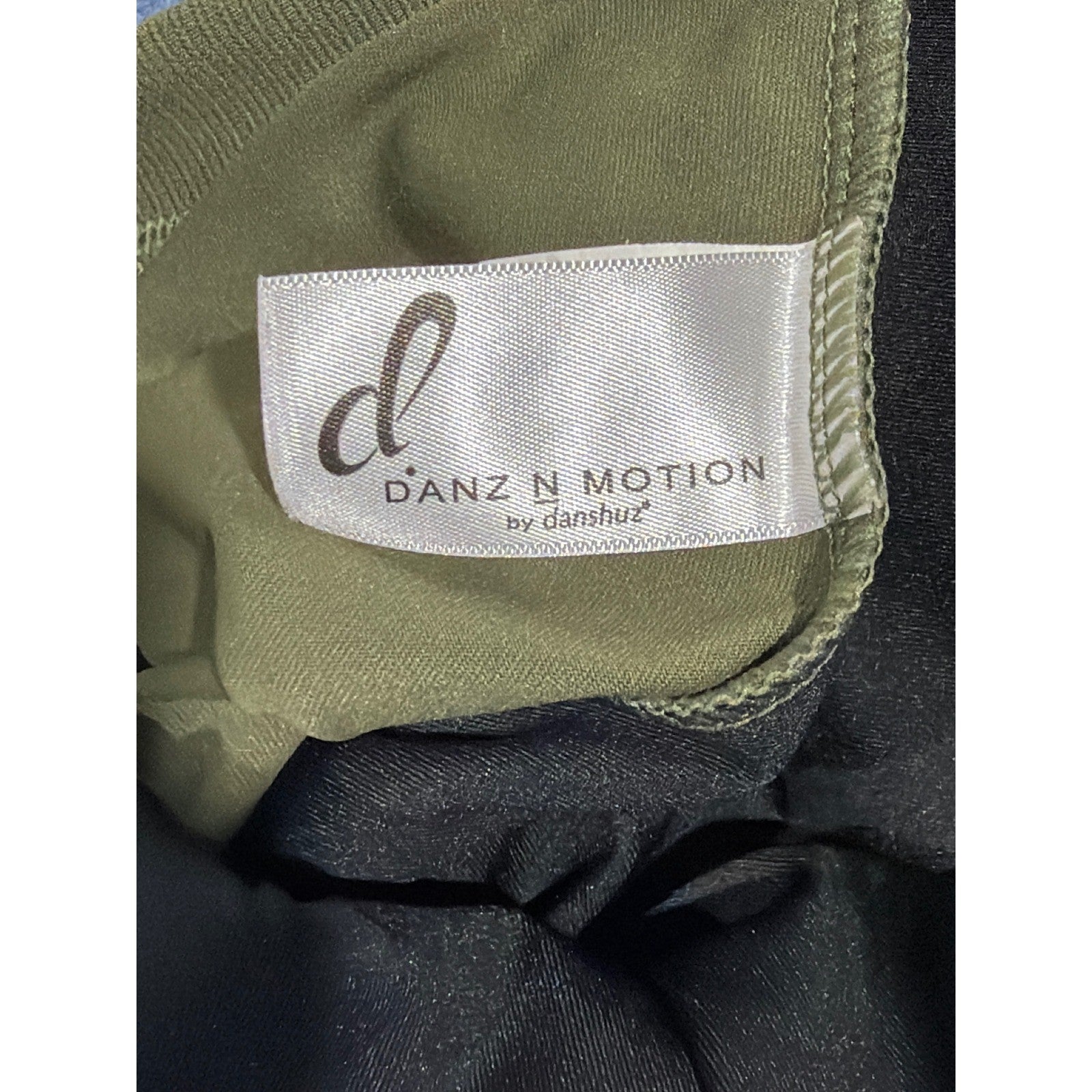 Danz N Motion Leotard Girls 12-14 Olive Green Ribbed Dancewear EUC3