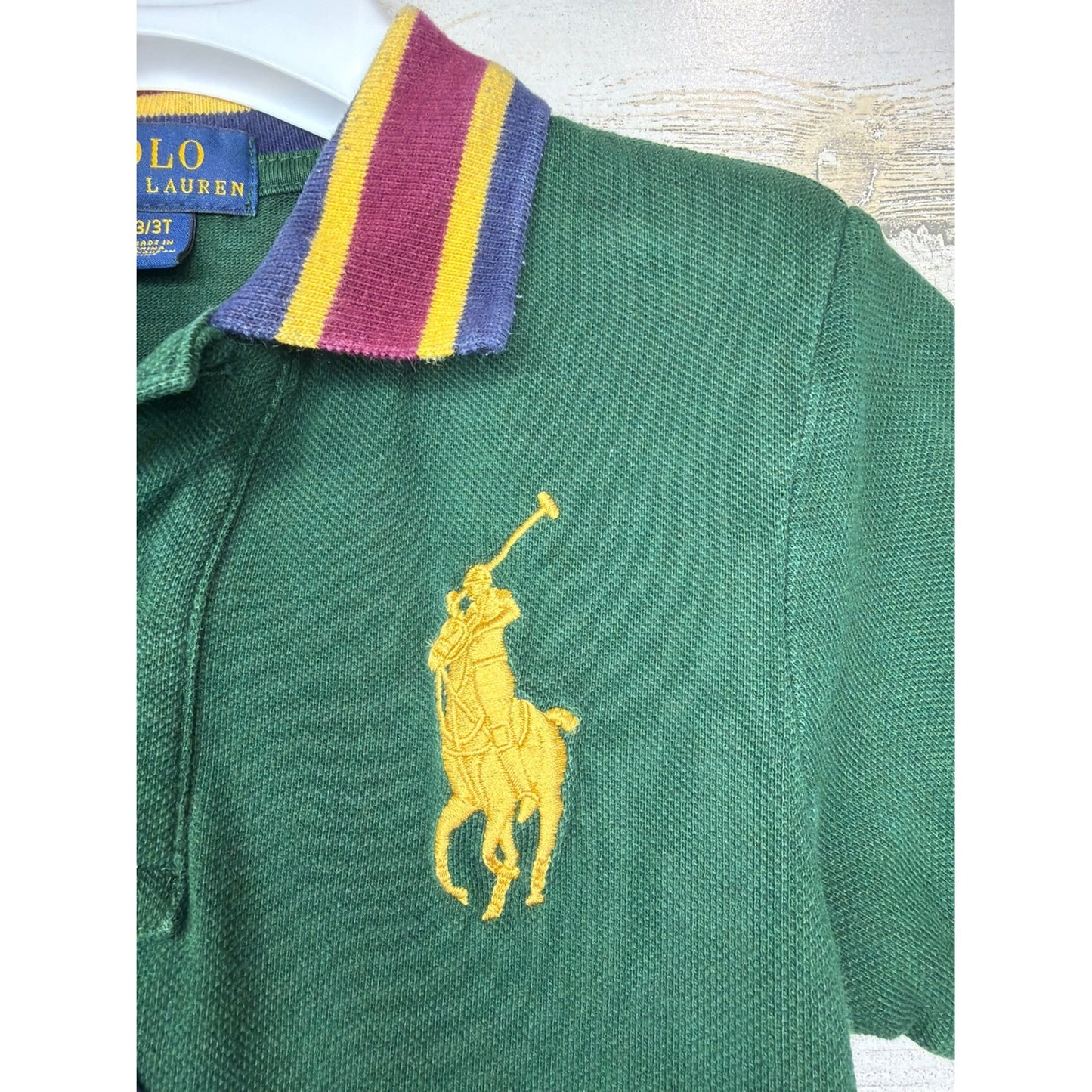 Polo Ralph Lauren Polo Shirt Boys 3T Pig Pony Rugby Crest Colorblock Preppy1