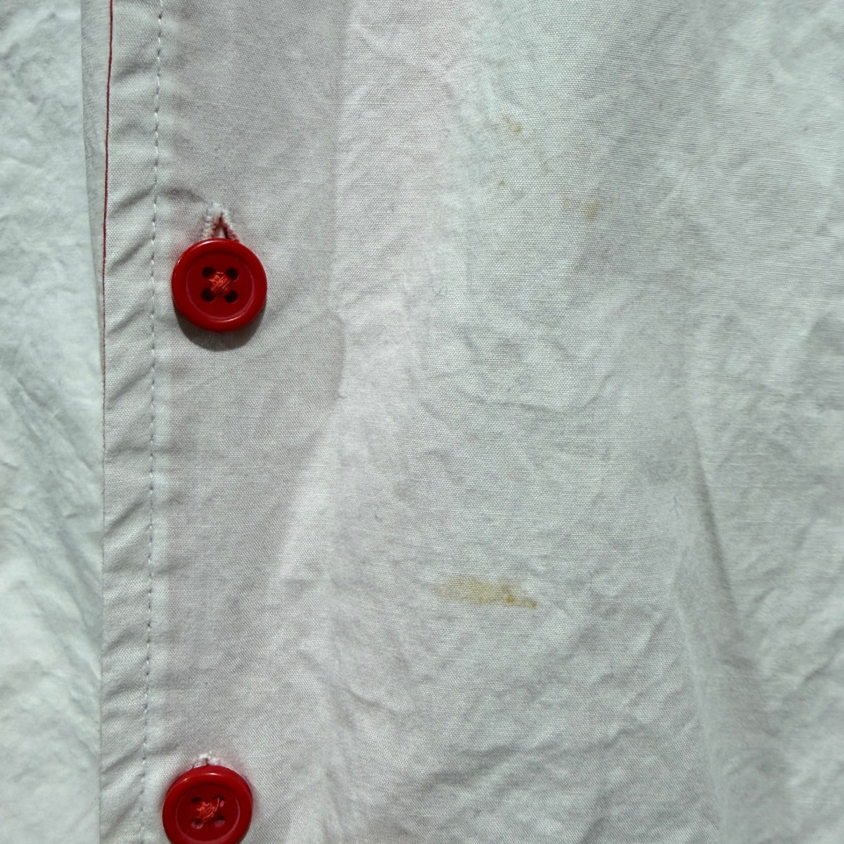 Disney Duke Caboom Bowling Shirt Mens M White Red Cotton Toy Story 4 Flawed*2