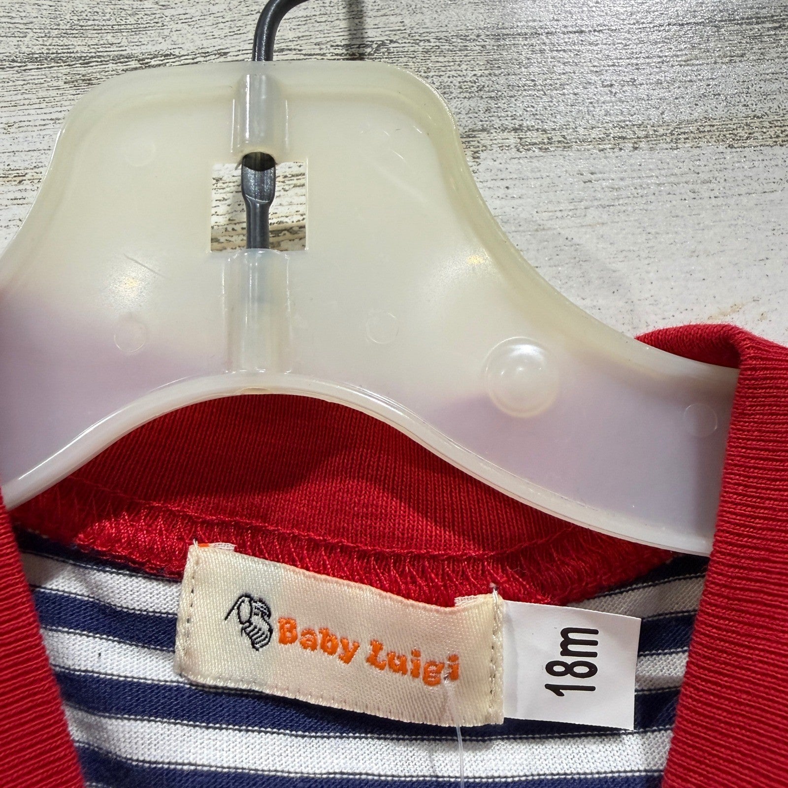 Baby Luigi Elf Shirt Boys 18M Navy White Stripe Christmas Holiday NWT3