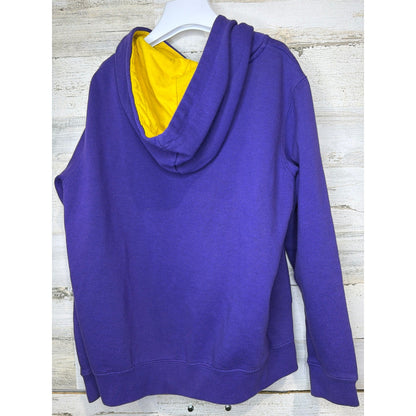 LSU Tigers Full Zip Hoodie Youth Medium 12-14 Purple Embroidered Gameday EUC3