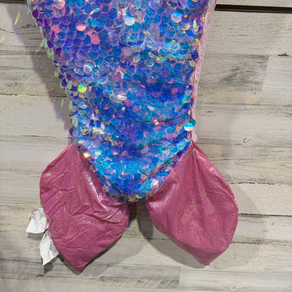 Nicole Miller Mermaid Tail Blanket Kids Shiny Pink Blue Sequin Plush Cozy EUC2