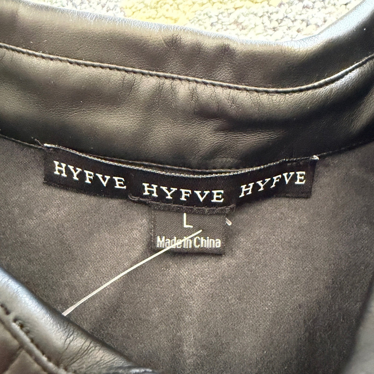 Hyfve Faux Leather Button Down Shacket Women Large Black Contemporary NWT1