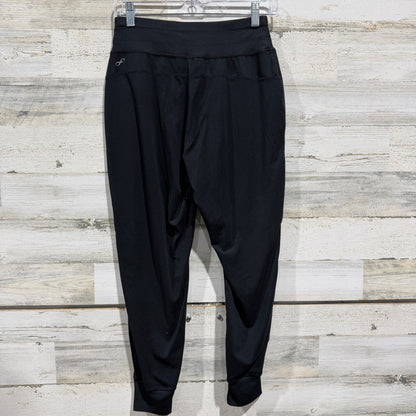 Freely High Waisted Jogger Pants Women S Black Polyester Spandex Athleisure EUC2