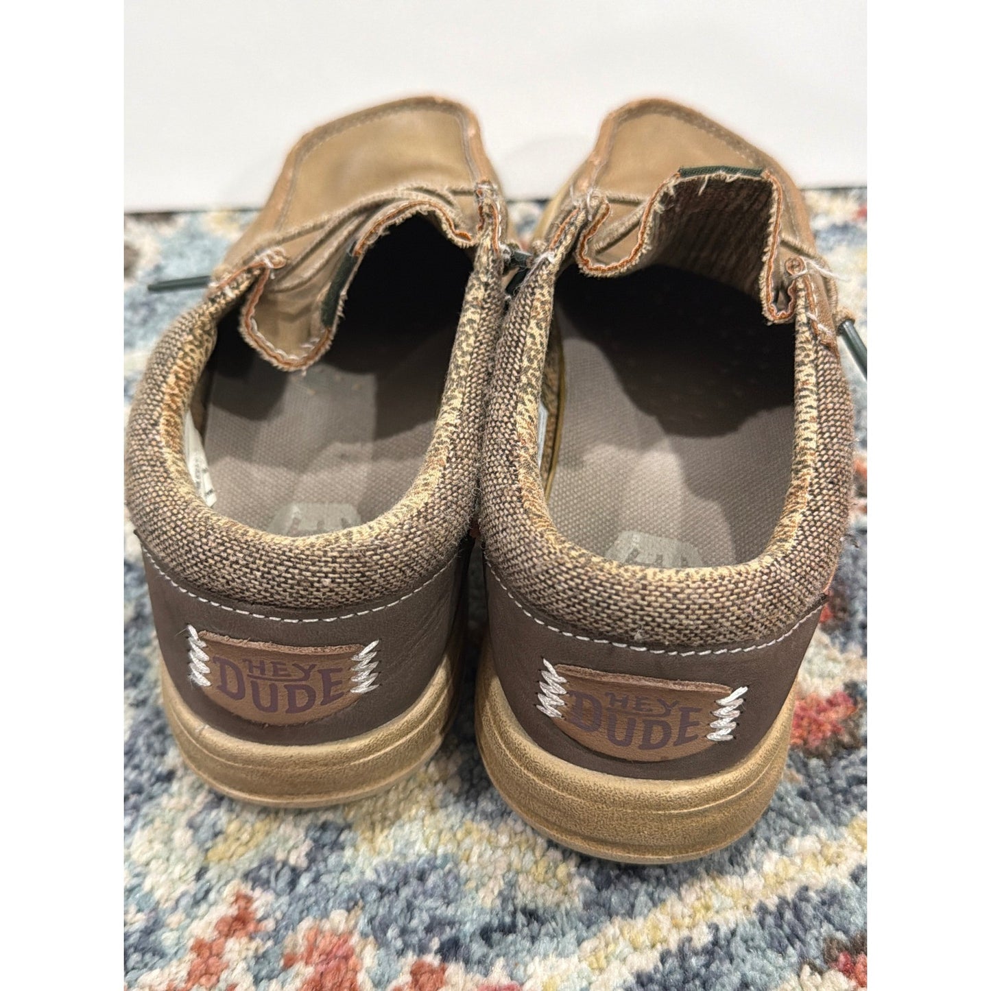 Hey Dude Wally Loafers Boys C13 Brown Faux Leather Slip On5