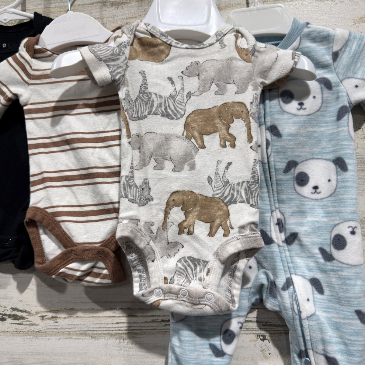 Kyte Baby Carters Bodysuit Sleeper Set Boys Newborn Animal Stripe EUC2