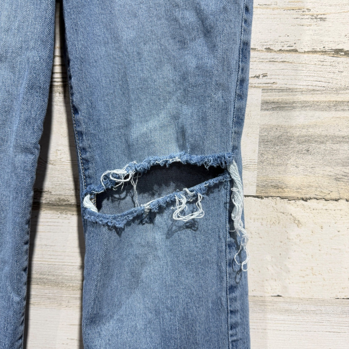 Sugar & Jade Distressed Straight Jeans Girls 8 Blue Cotton Denim Y2K1