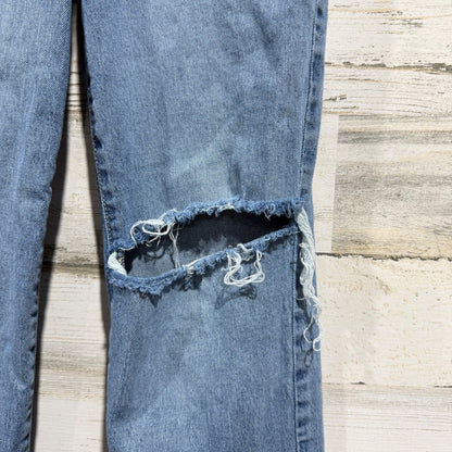 Sugar & Jade Distressed Straight Jeans Girls 8 Blue Cotton Denim Y2K1